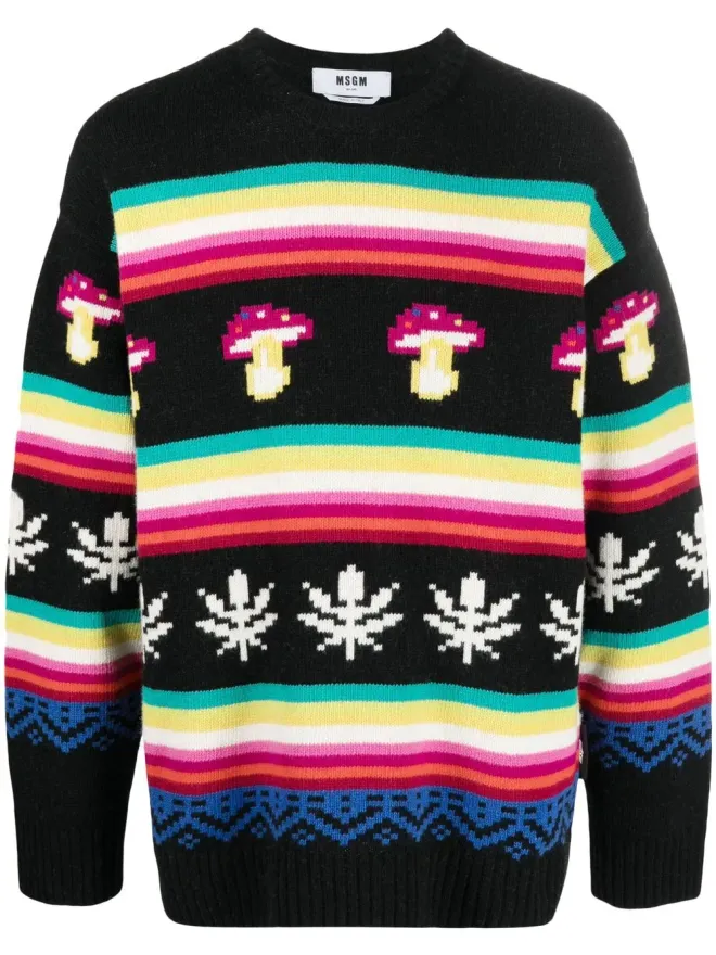 MSGM MSGM ジャカード柄クルーネックセーターの商品画像