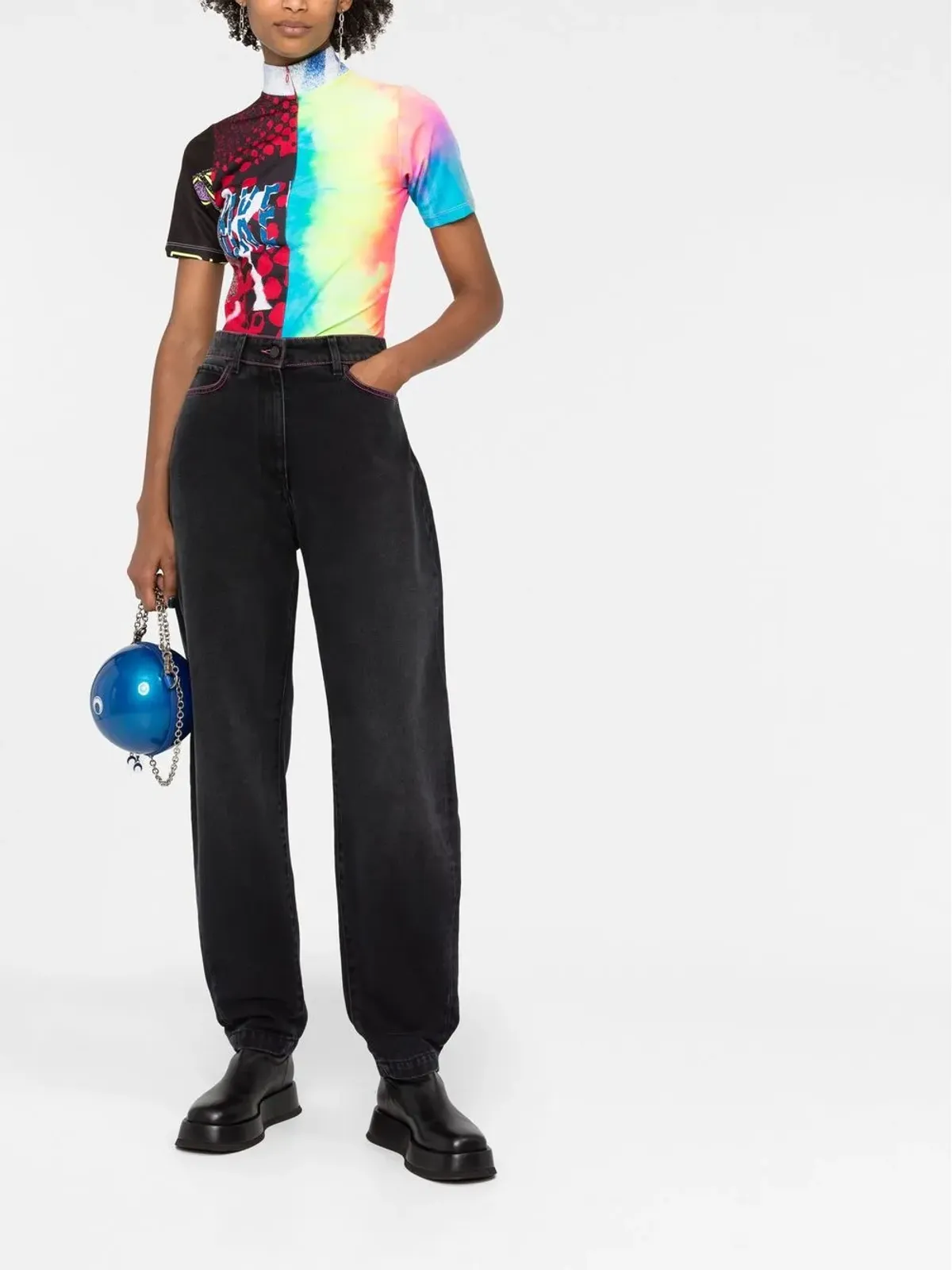 MSGM バレルレッグ ハイウエスト ジーンズ - 画像2