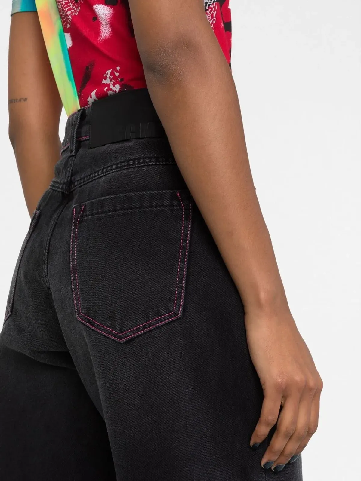 MSGM バレルレッグ ハイウエスト ジーンズ - 画像3