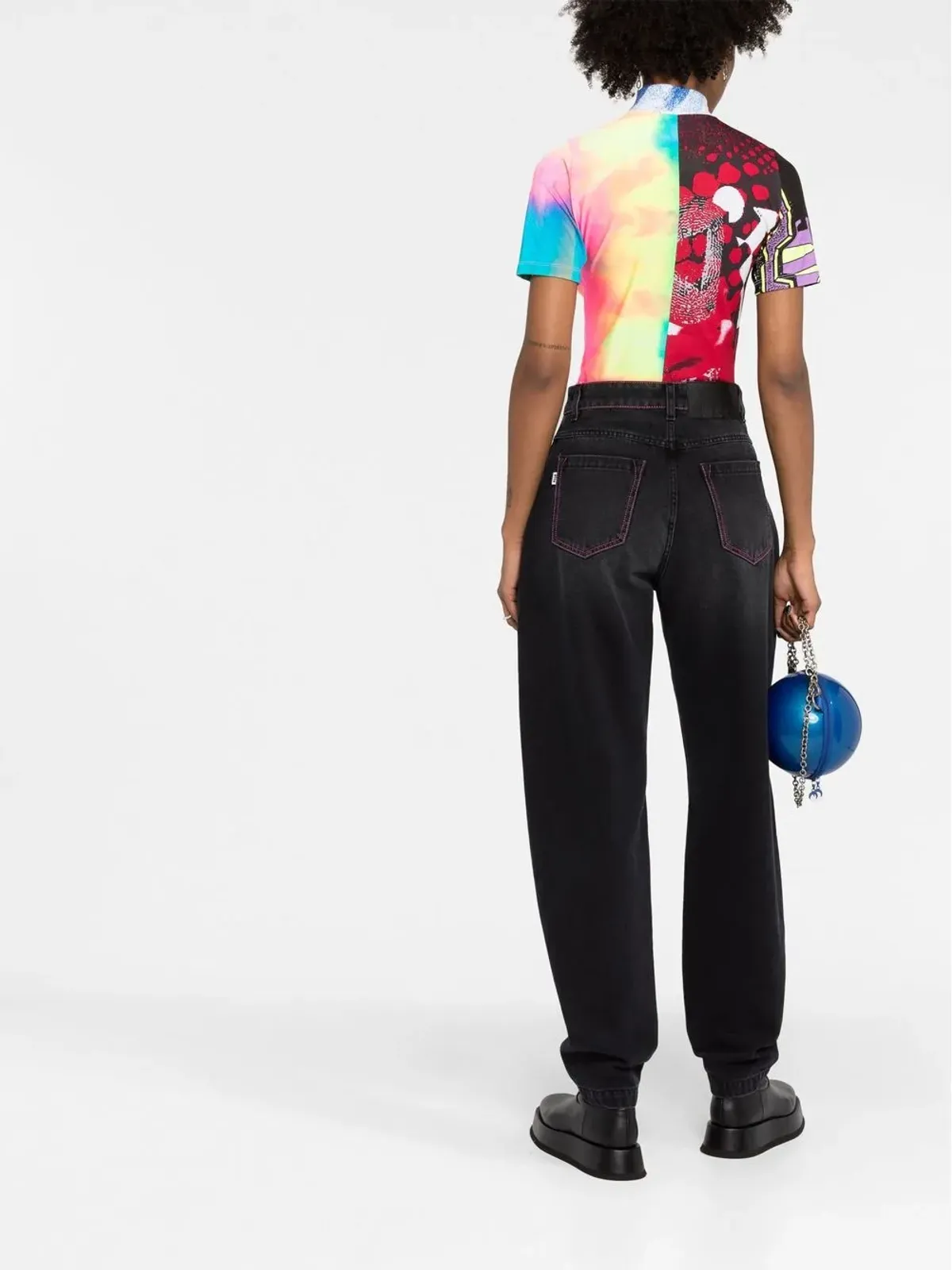 MSGM バレルレッグ ハイウエスト ジーンズ - 画像4