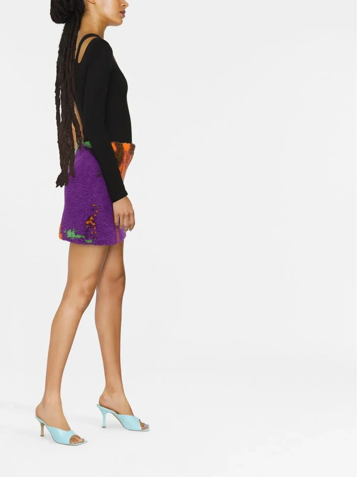 MSGM プリント シアリングデザイン スカート - パープル - 画像4