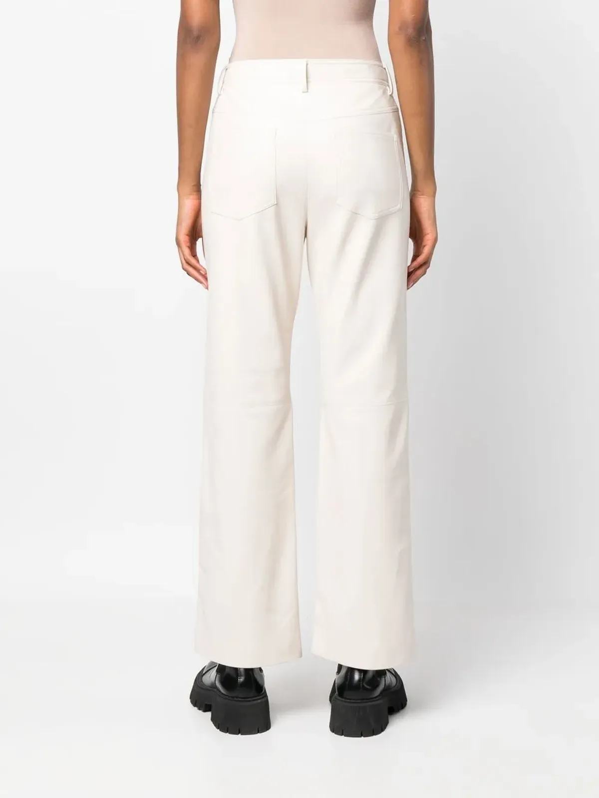 MSGM ハイウエスト フェイクレザー パンツ - 画像4