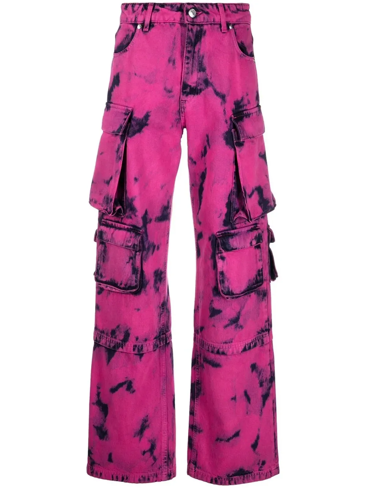 MSGM ツートーン・アシッドウォッシュ ジーンズ ピンク - 画像1