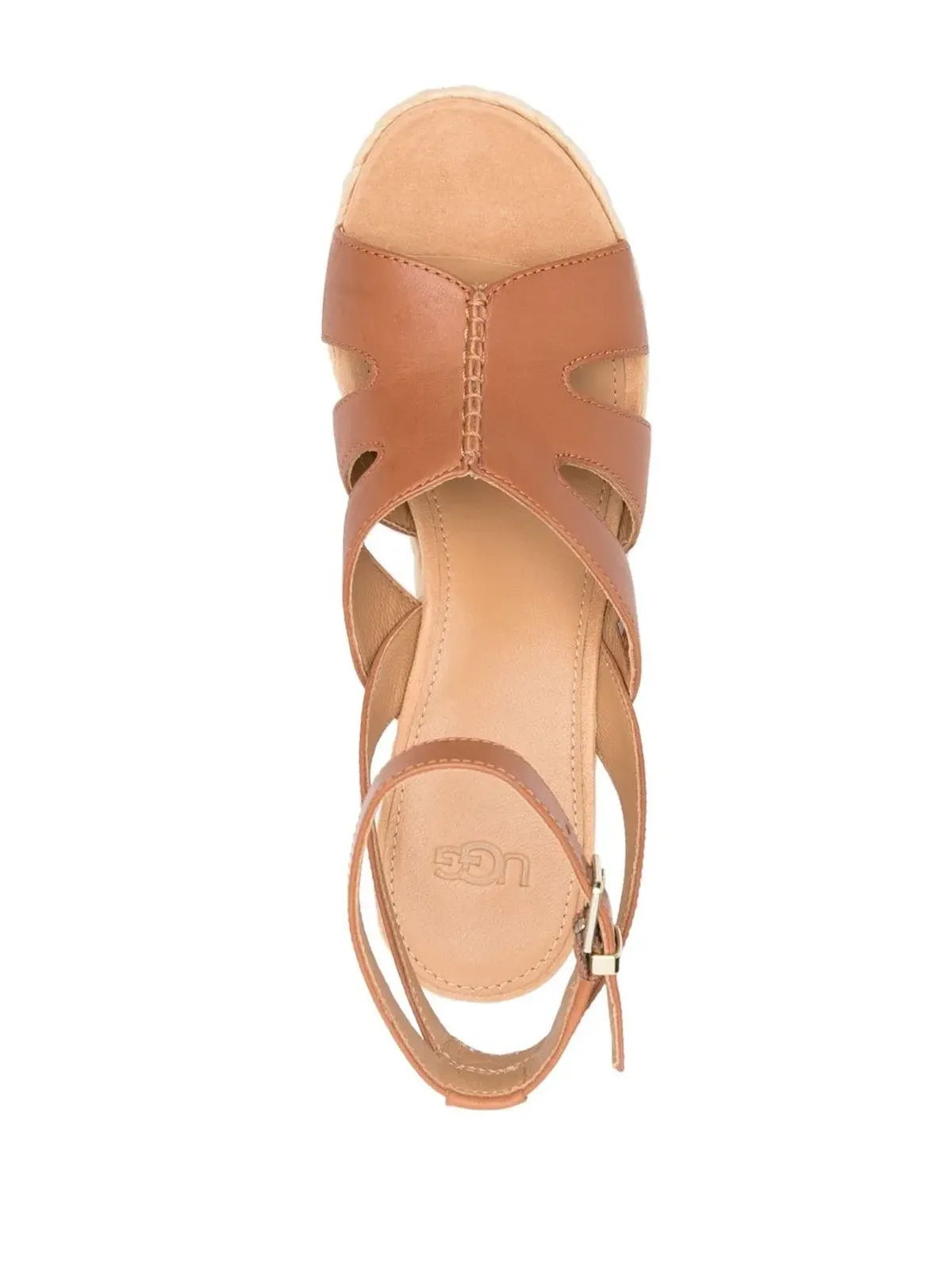 UGG 編み込みウェッジヒール付きエスパドリーユ ブラウン - 画像4