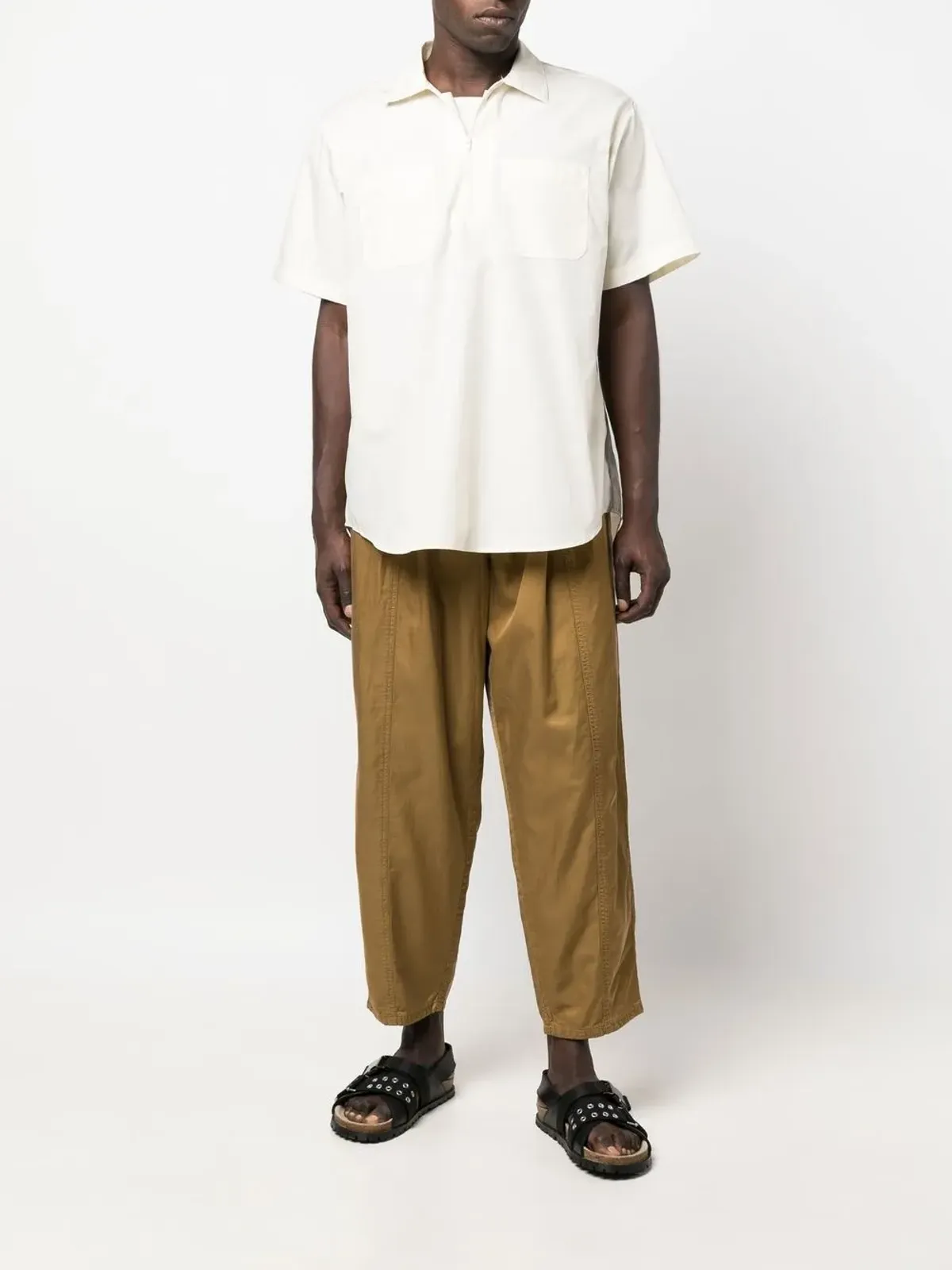 Engineered Garments 半ジップ コットン混紡 シャツ - 画像2