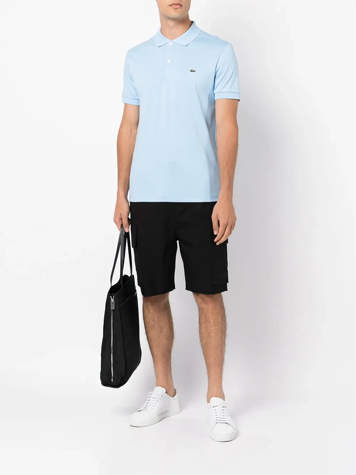 Lacoste ロゴパッチ コットンポロシャツ - 画像2