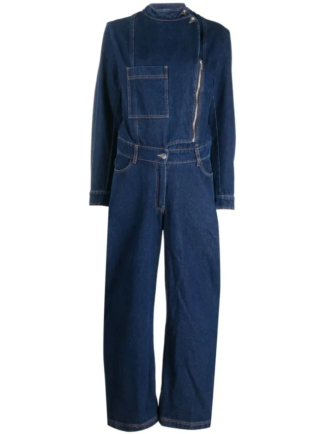 Henrik Vibskov Henrik Vibskov ジップディテール・ワイドレッグジャンプスーツの商品画像