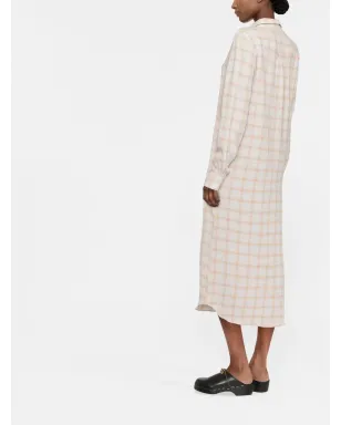 Henrik Vibskov カレーチェック柄プリント シャツワンピース - グレー - サムネイル4