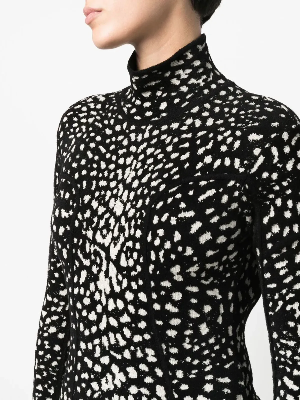 Roberto Cavalli leopard jacquard mini dress - Black - 画像5