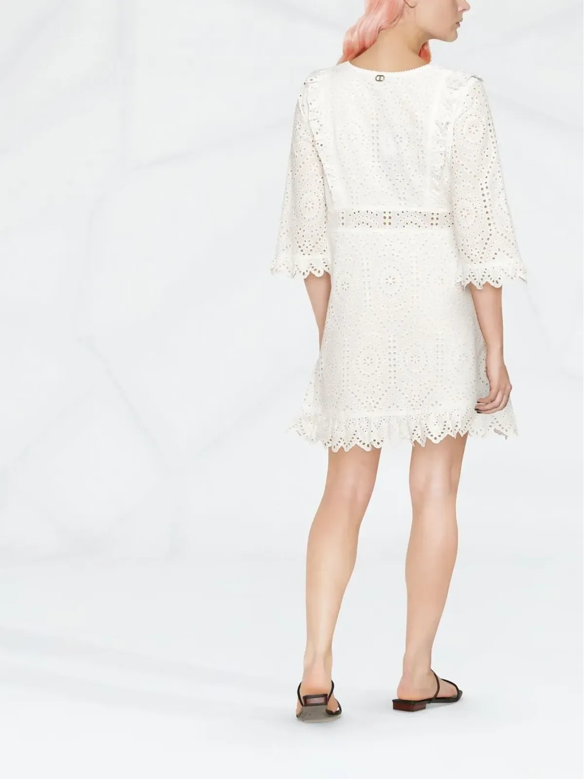 TWINSET ブロderie anglaise シャツドレス - 画像3