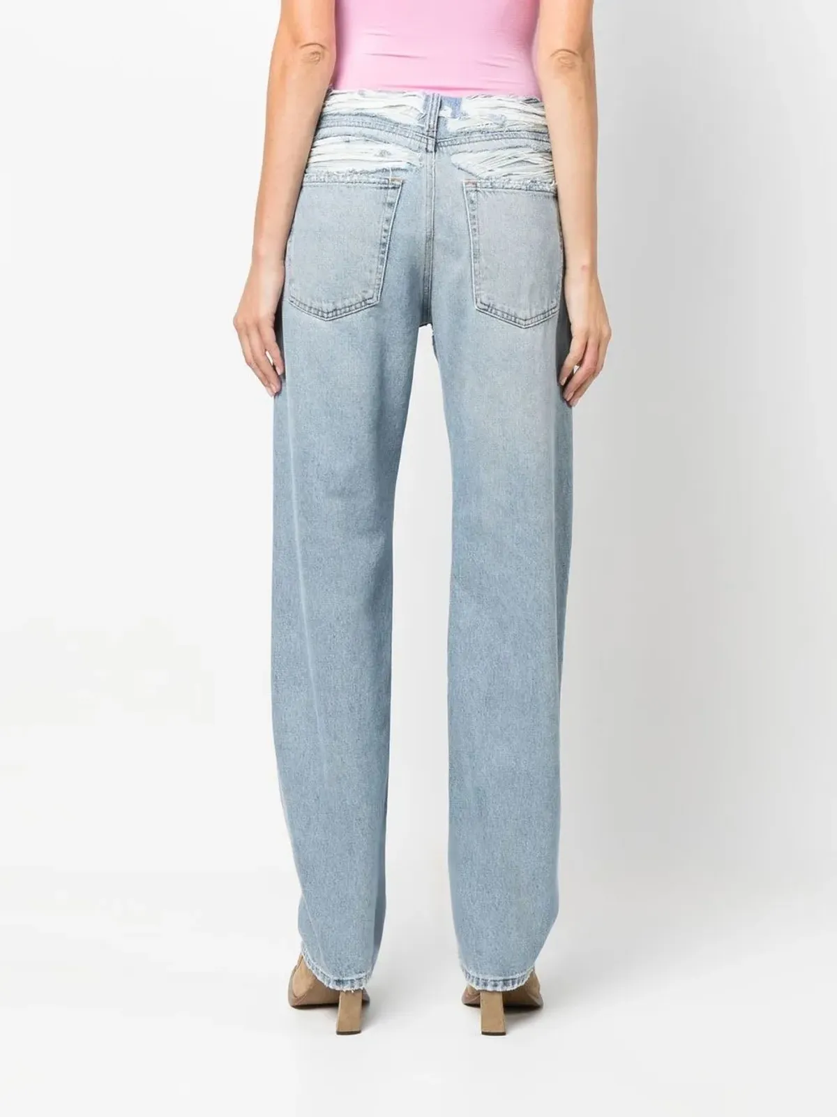 Diesel ミッドライズ ダメージデニム ジーンズ - 画像4