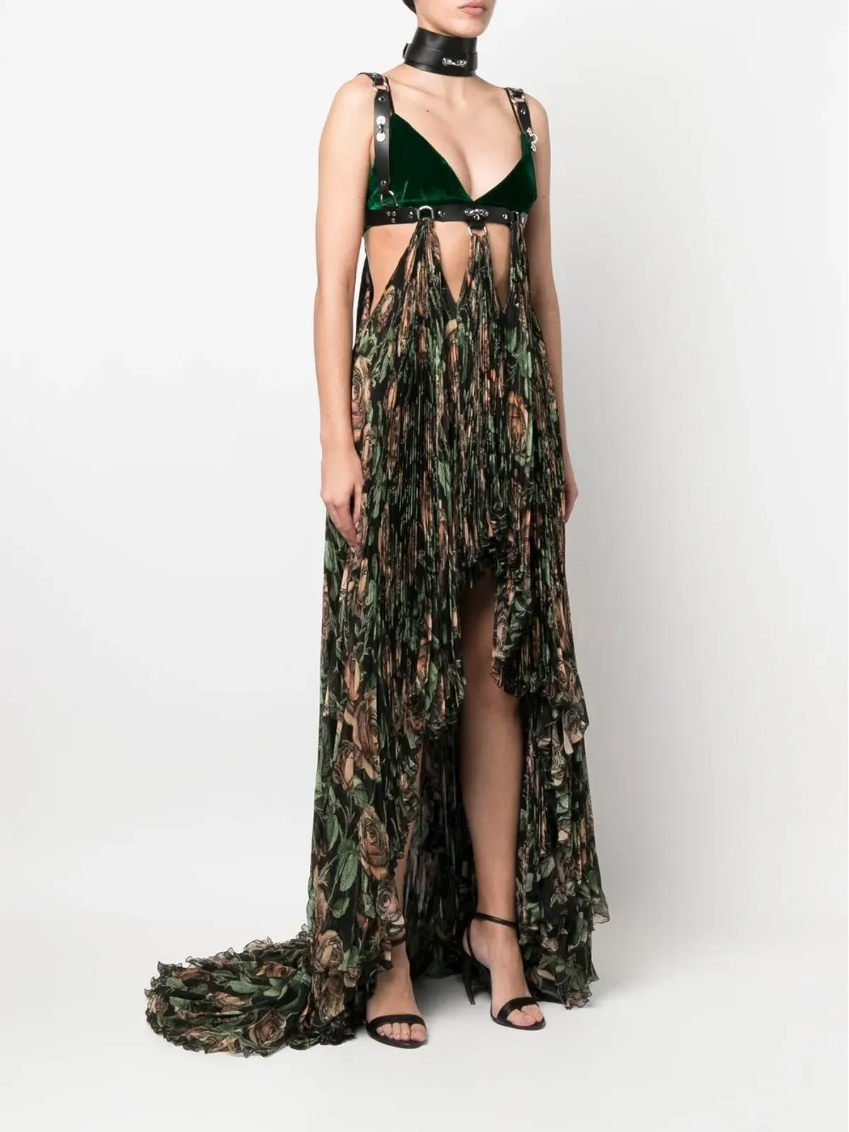 Roberto Cavalli パターン柄プリーツ マキシドレス - 画像3
