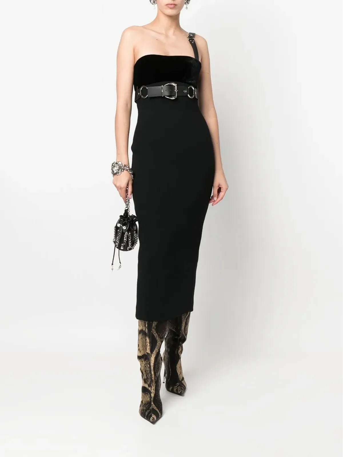 Roberto Cavalli バックルディテール ミディドレス - 画像2