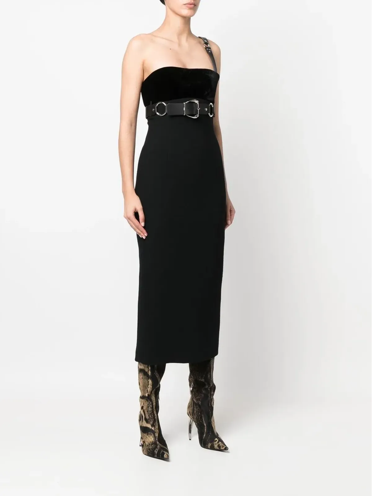 Roberto Cavalli バックルディテール ミディドレス - 画像3