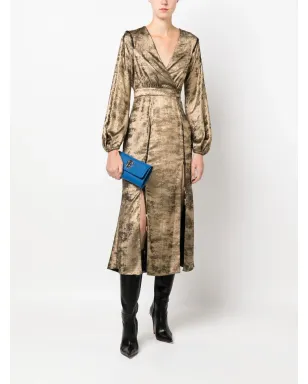 Roberto Cavalli レースアップディテール ベルベット ラップドレス - サムネイル2