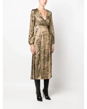 Roberto Cavalli レースアップディテール ベルベット ラップドレス - サムネイル3