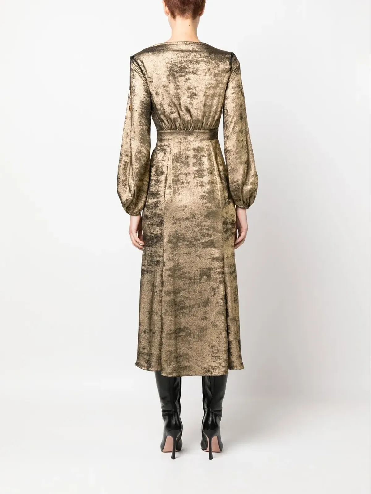 Roberto Cavalli レースアップディテール ベルベット ラップドレス - 画像4