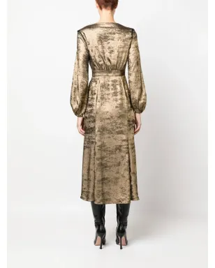Roberto Cavalli レースアップディテール ベルベット ラップドレス - サムネイル4