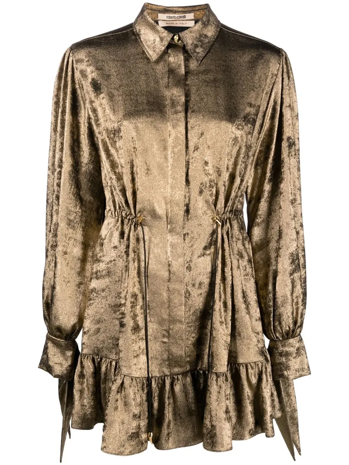 Roberto Cavalli メタリックエフェクト シャツドレス - 画像1