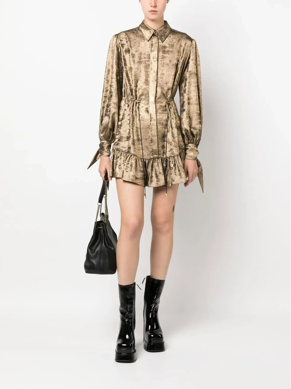 Roberto Cavalli メタリックエフェクト シャツドレス - 画像2