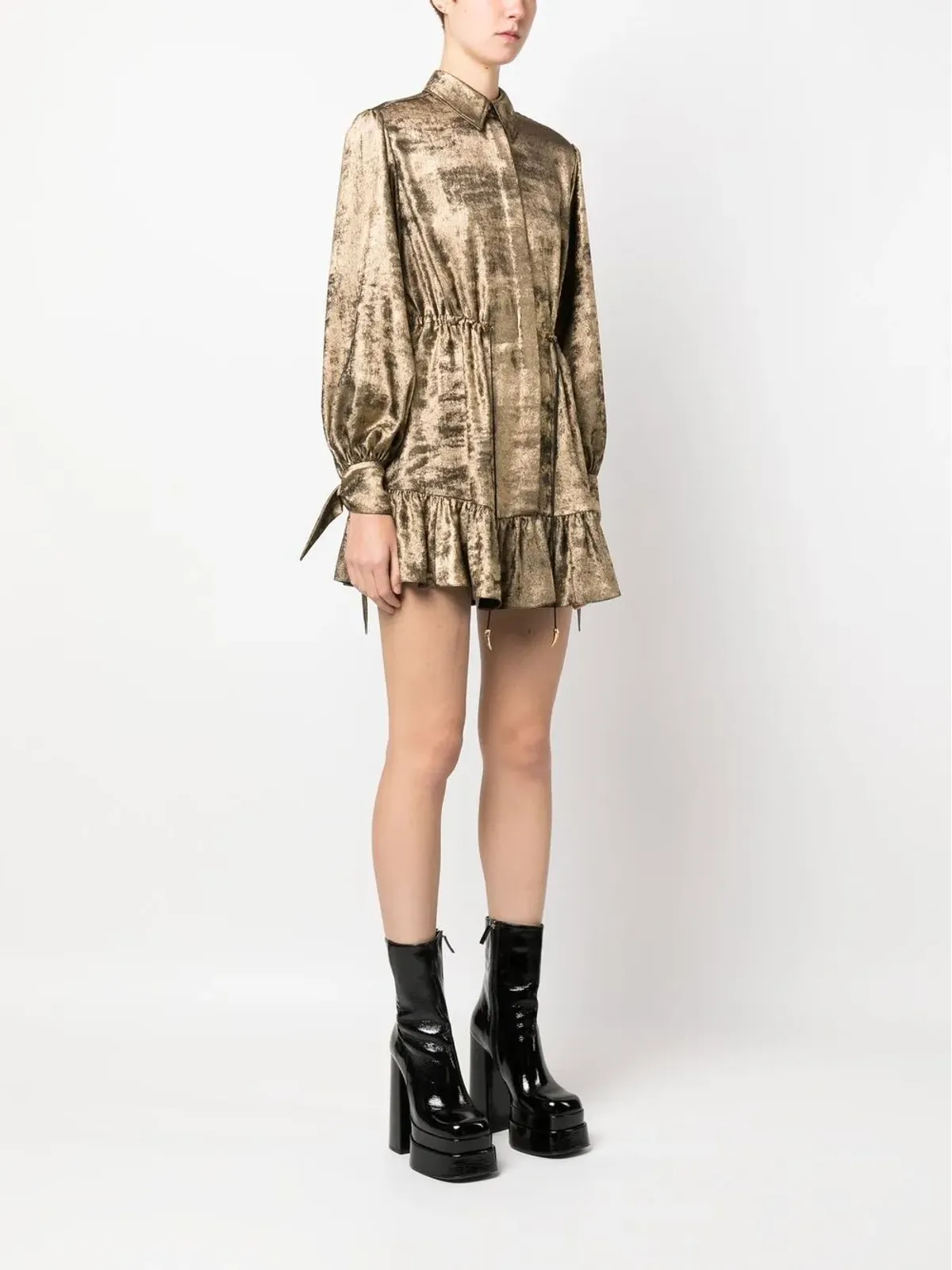 Roberto Cavalli メタリックエフェクト シャツドレス - 画像3