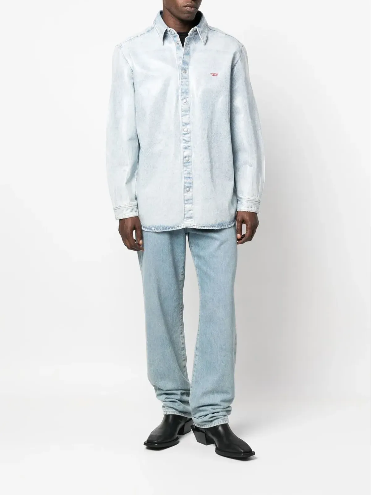 Diesel エンブロイダードロゴ デニムシャツ - 画像2