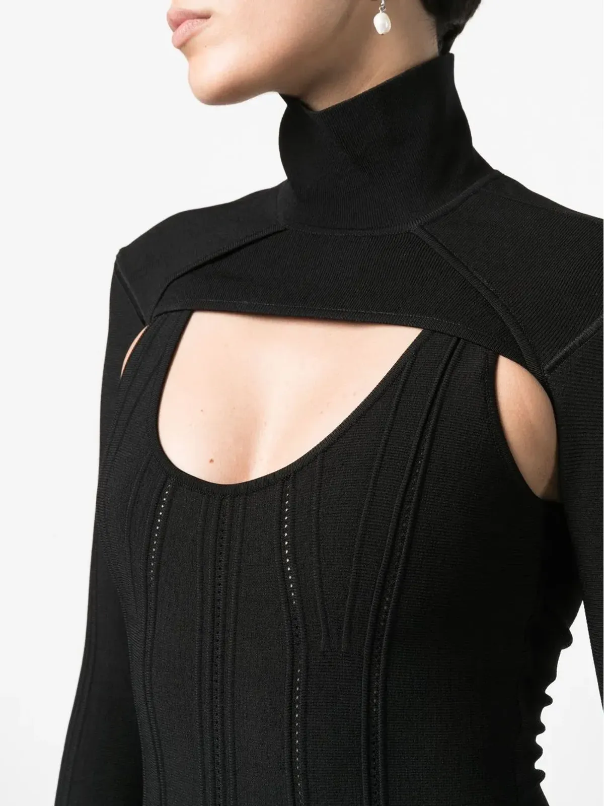 Roberto Cavalli 取り外し可能ボレロ付きリブニットミニドレス - 画像5