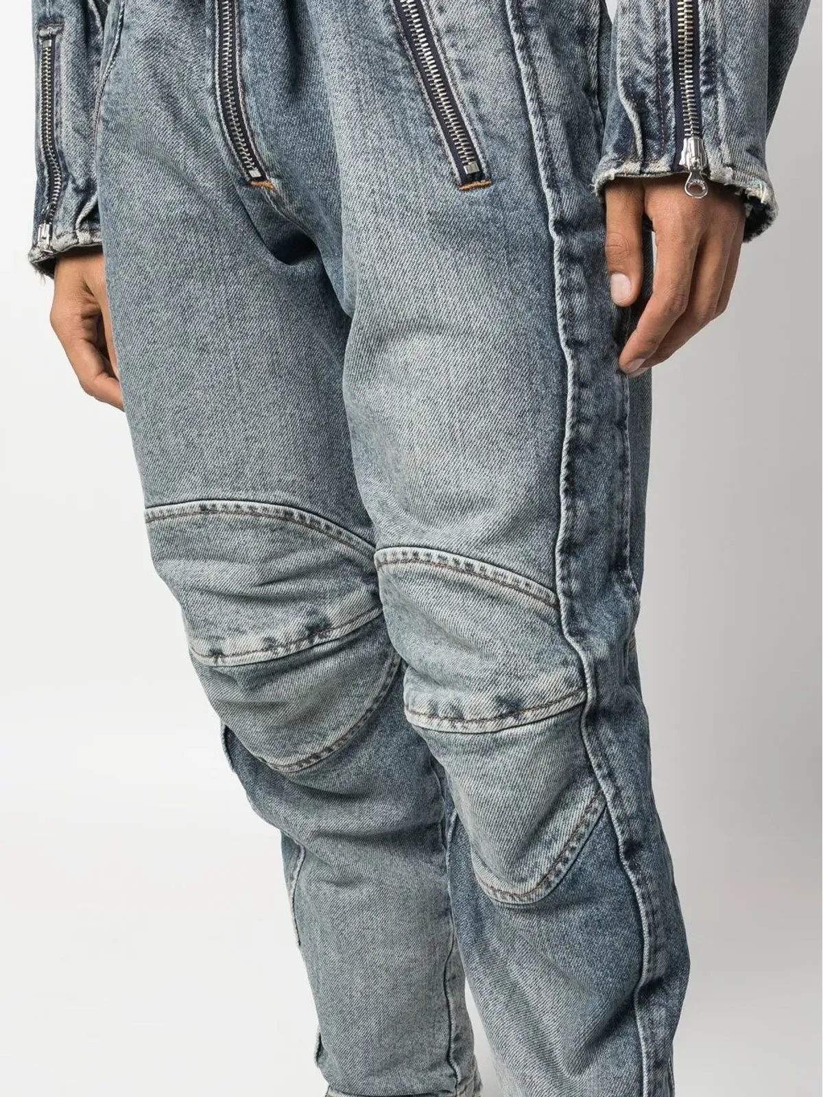 Diesel ニーパッド付きジップアップジーンズ - 画像5