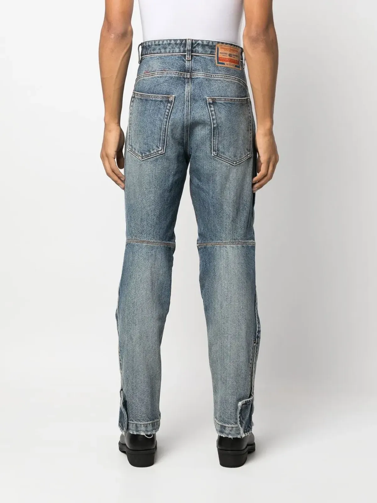 Diesel ニーパッド付きジップアップジーンズ - 画像4
