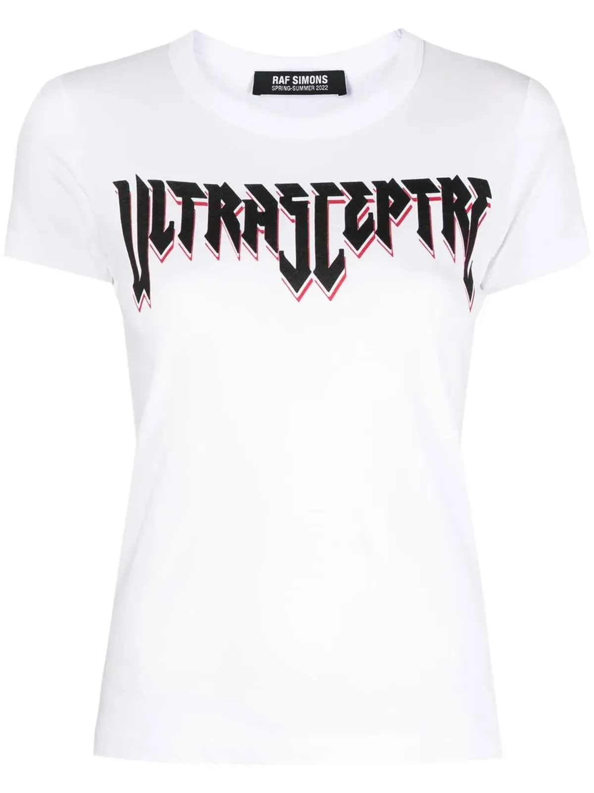 Raf Simons グラフィックプリント コットンTシャツ（ホワイト） - 画像1