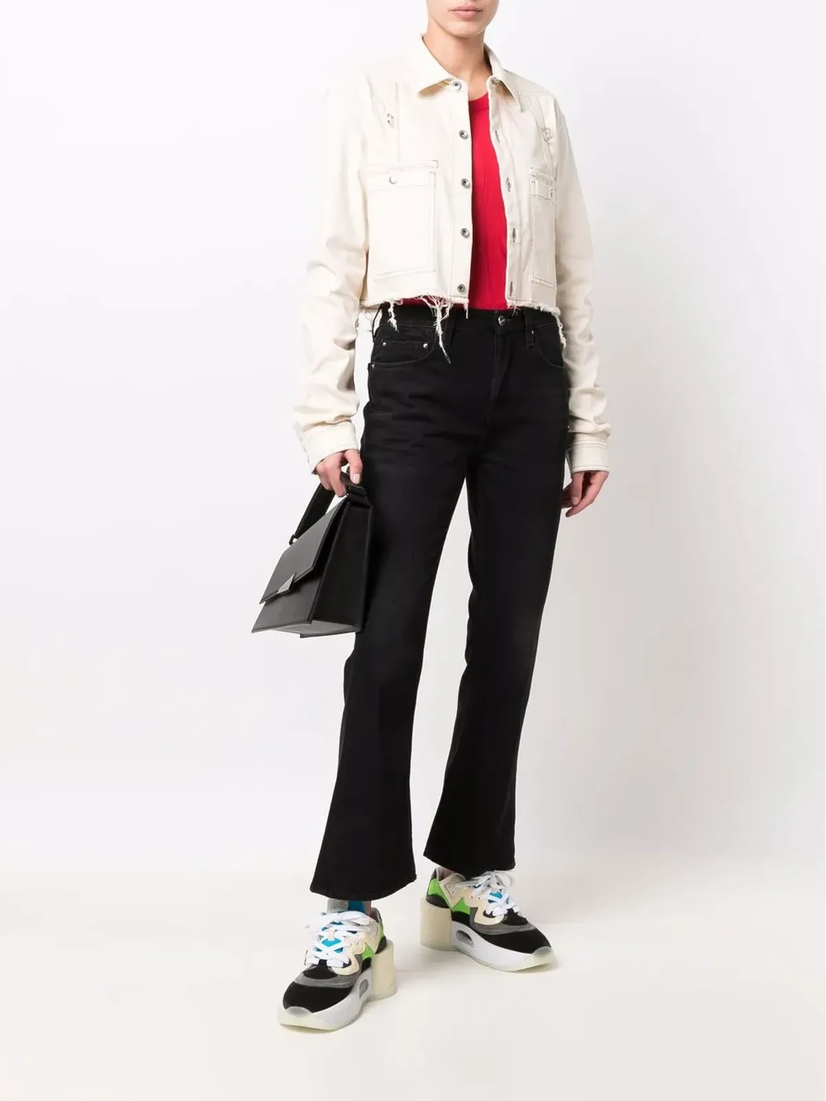 Rick Owens DRKSHDW クロップドデニムボタンアップジャケット - 画像2