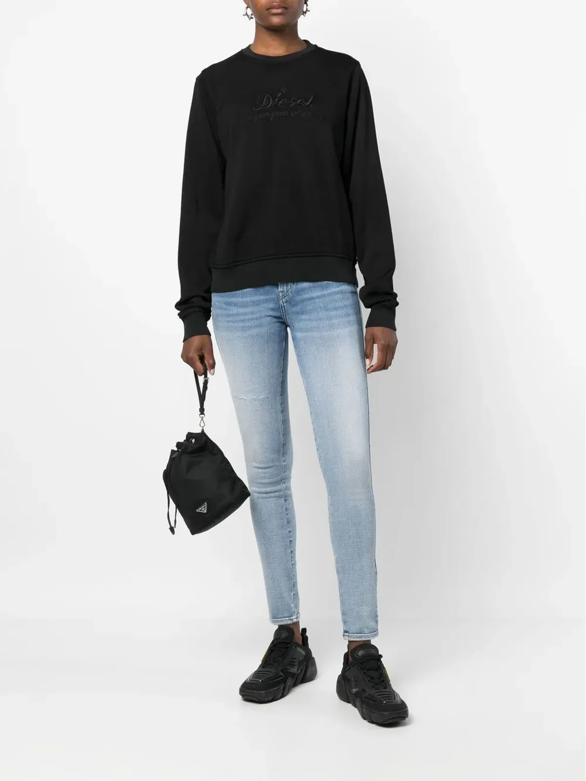 Diesel 刺繍ロゴ クルーネック スウェットシャツ - 画像2