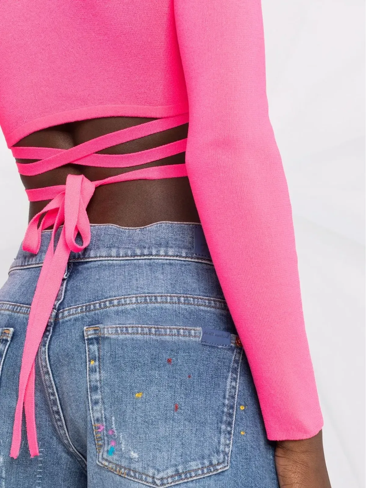 MSGM レースアップクロップトップ - 画像3