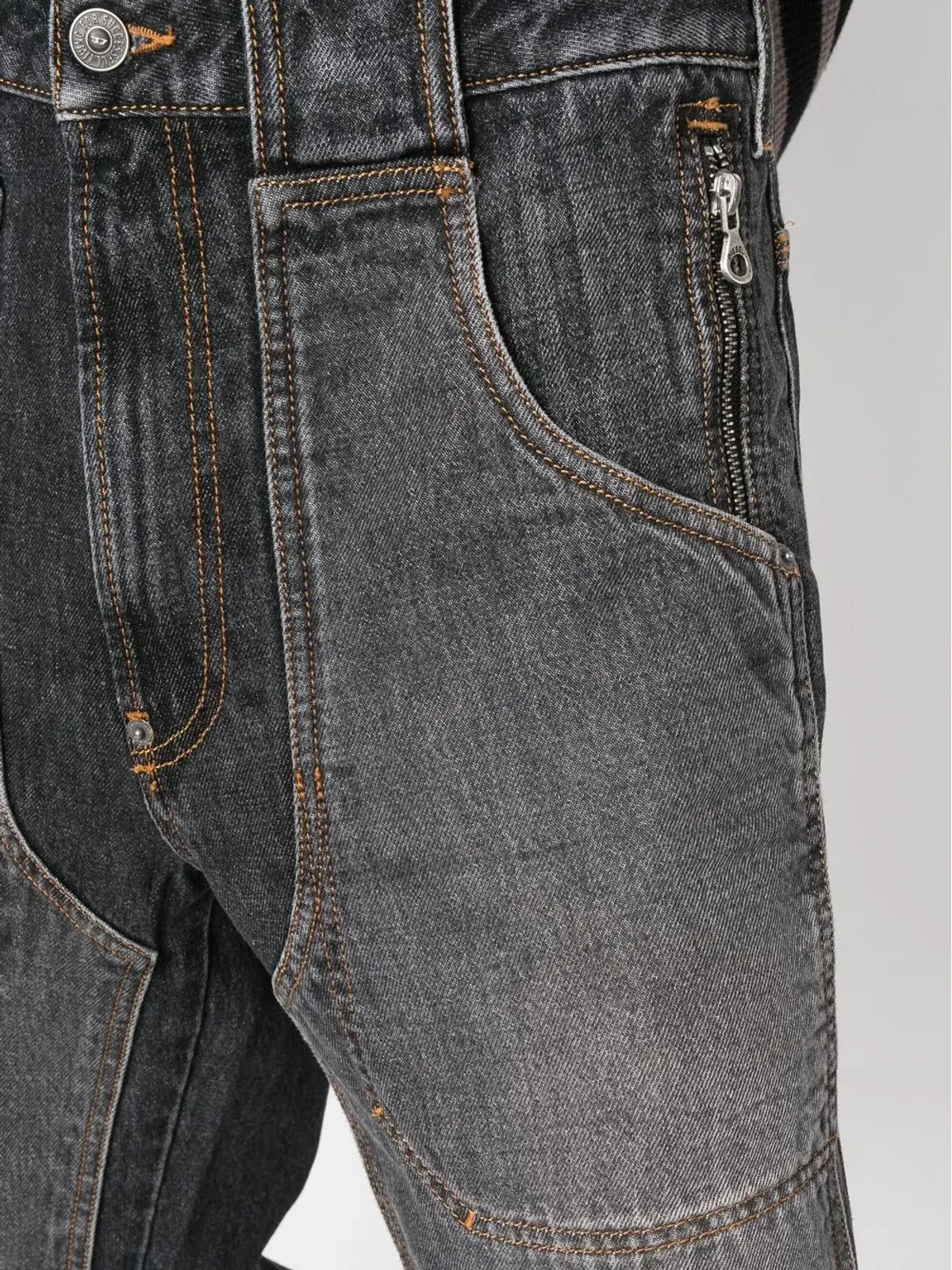Diesel パッチワークストレートジーンズ - ブラック - 画像5
