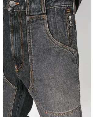 Diesel パッチワークストレートジーンズ - ブラック - サムネイル5