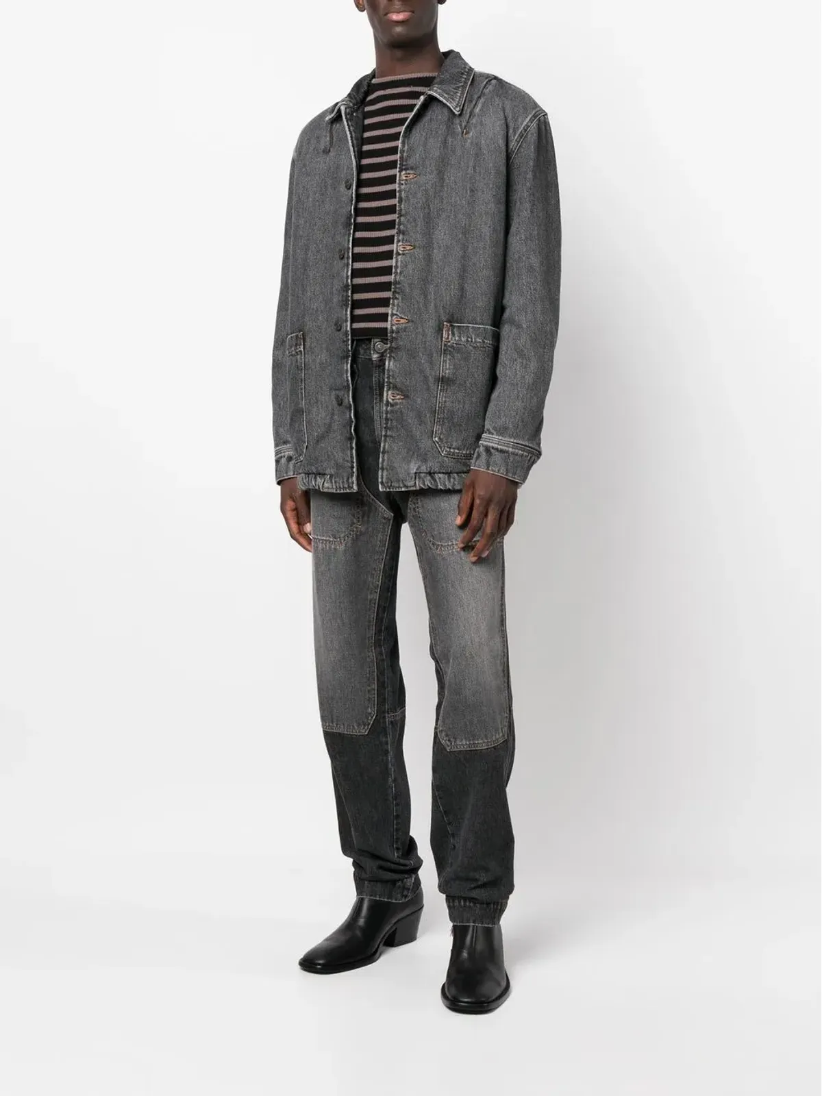Diesel パッチワークストレートジーンズ - ブラック - 画像2