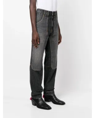 Diesel パッチワークストレートジーンズ - ブラック - サムネイル3
