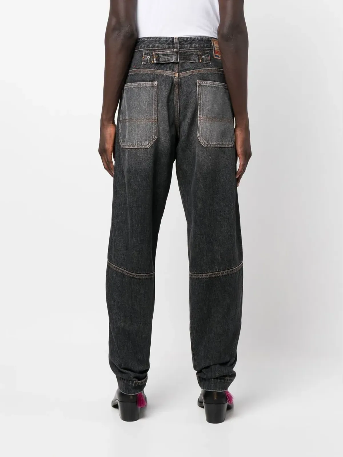 Diesel パッチワークストレートジーンズ - ブラック - 画像4