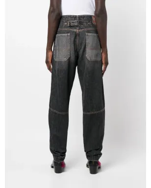 Diesel パッチワークストレートジーンズ - ブラック - サムネイル4