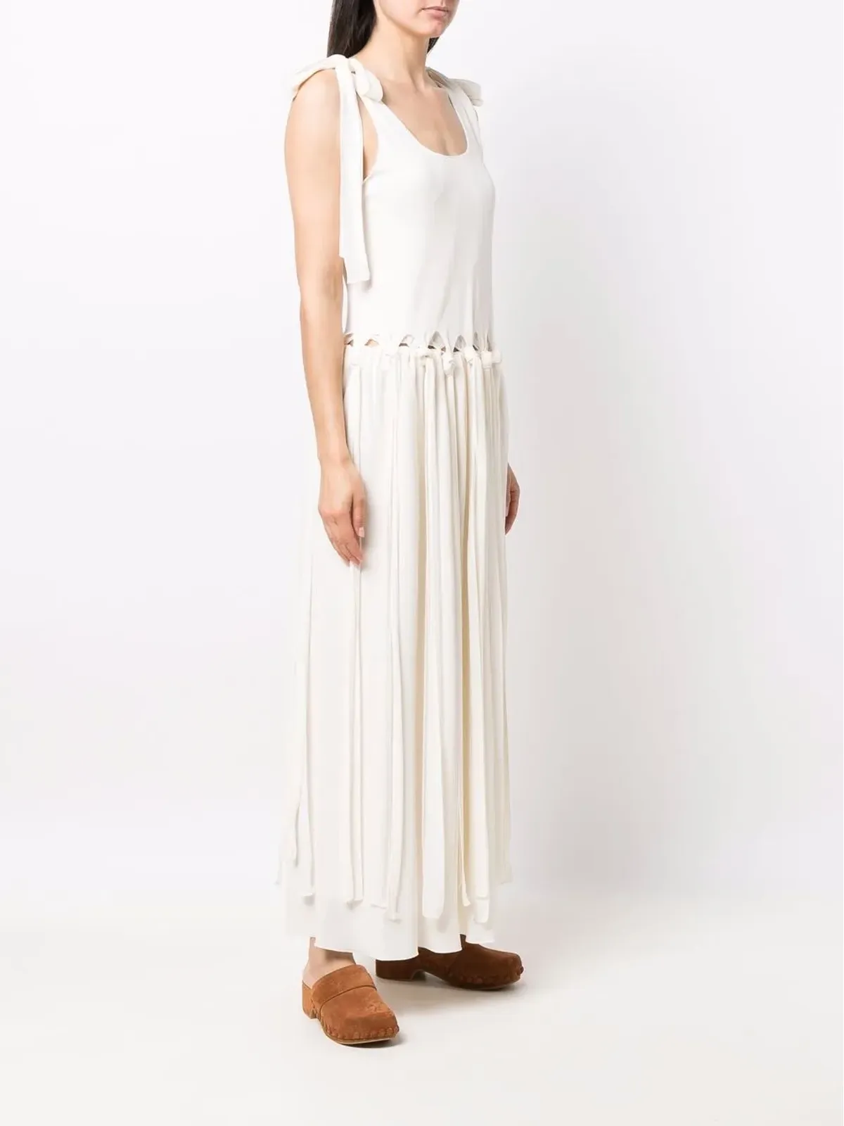Chloé ドロップウエスト ノット付き クレープ マキシドレス - 画像3