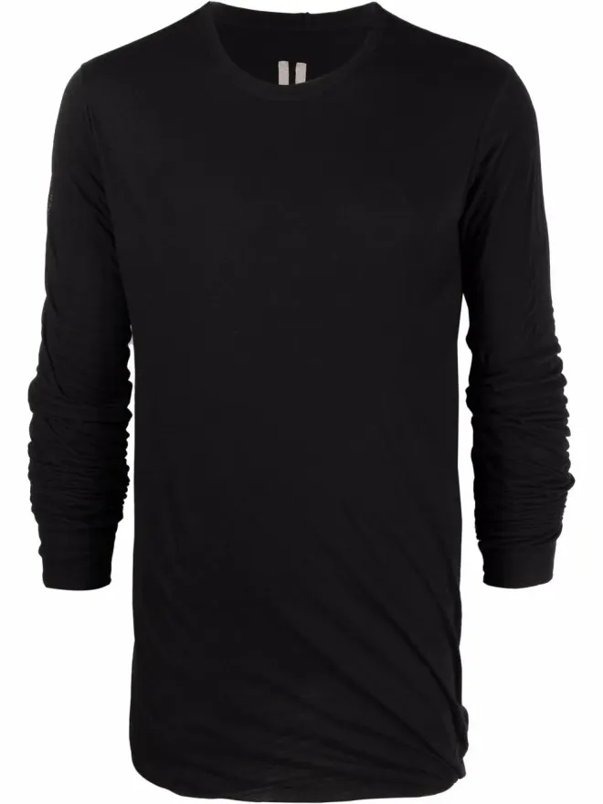 Rick Owens Rick Owens 長袖ギャザー入りTシャツ ブラックの商品画像
