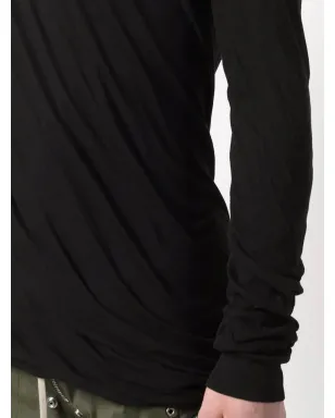Rick Owens 長袖ギャザー入りTシャツ ブラック - サムネイル5