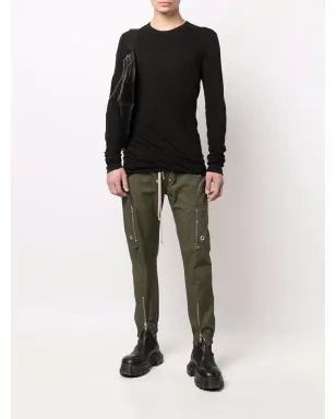 Rick Owens 長袖ギャザー入りTシャツ ブラック - サムネイル2