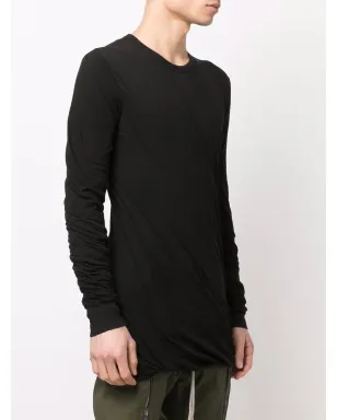 Rick Owens 長袖ギャザー入りTシャツ ブラック - サムネイル3