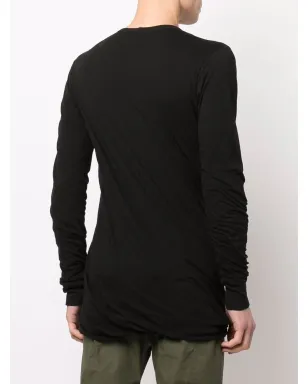 Rick Owens 長袖ギャザー入りTシャツ ブラック - サムネイル4