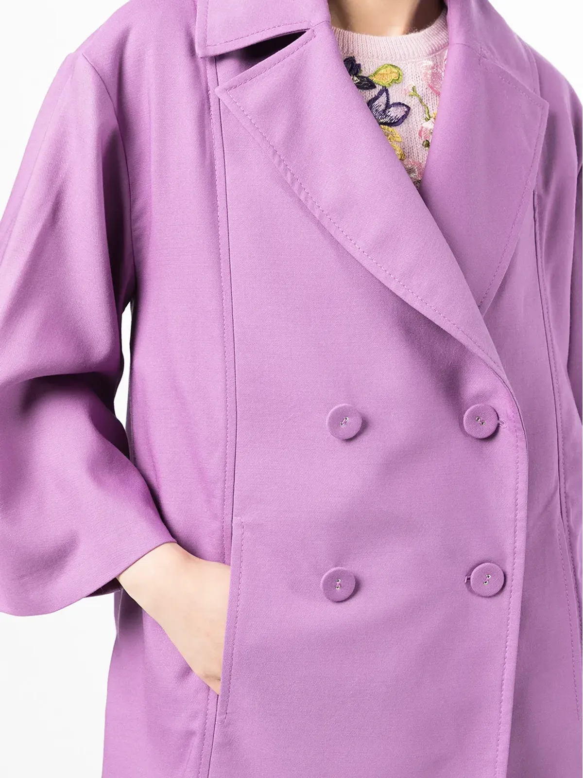 Costarellos ダブルブレストフィットブレザー - Purple - 画像5