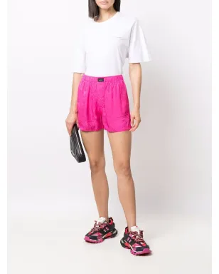Balenciaga ロゴパッチ付きハイウェストショーツ - ピンク - サムネイル2