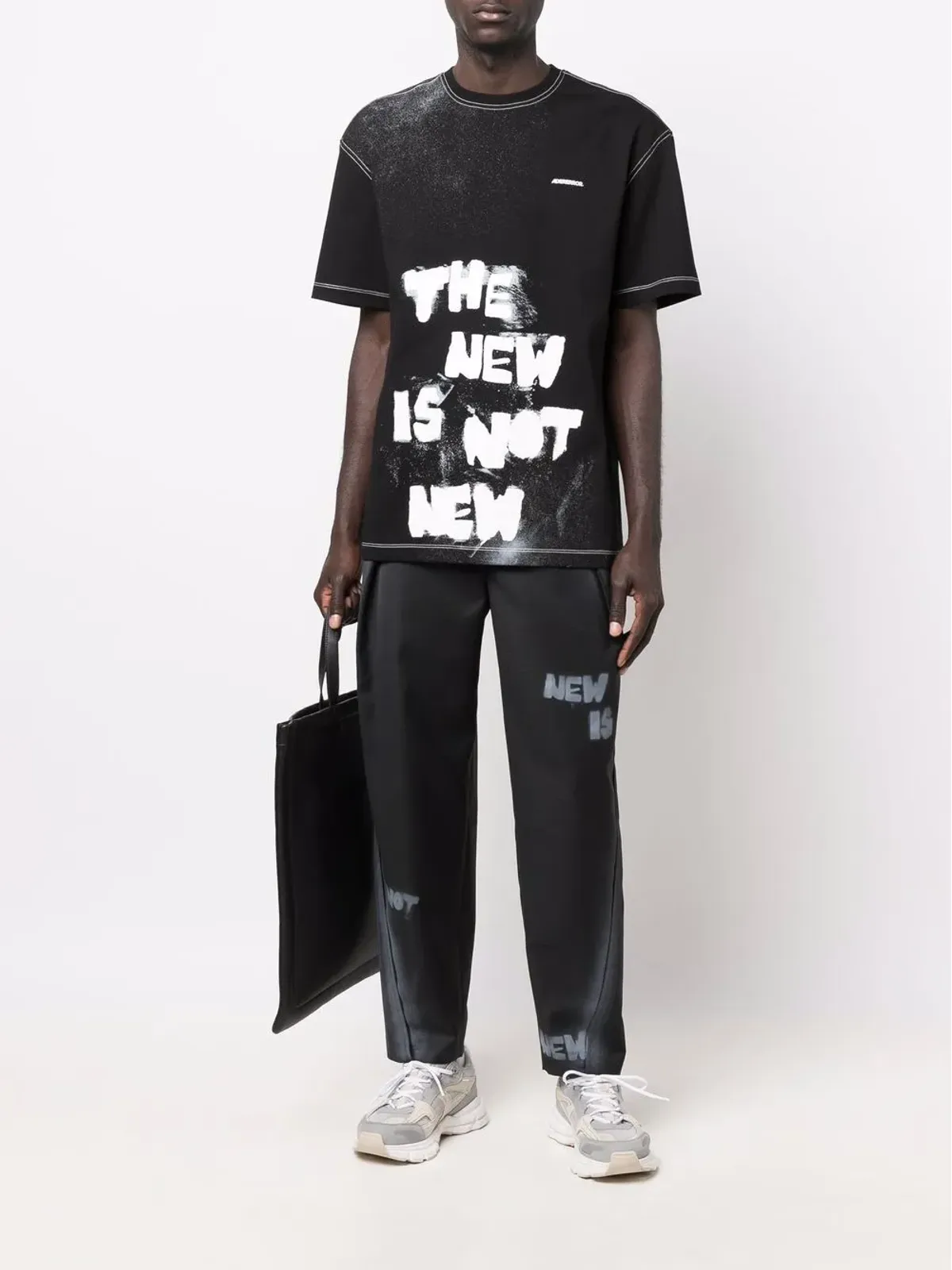 Ader Error スローガンプリントのストレートレッグパンツ - 画像2