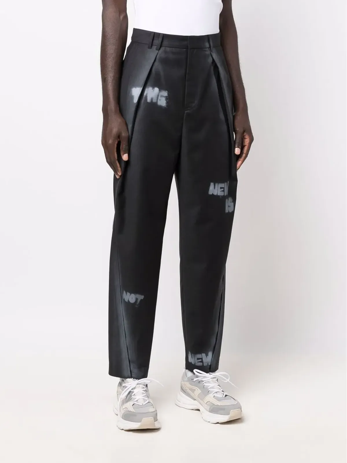 Ader Error スローガンプリントのストレートレッグパンツ - 画像4