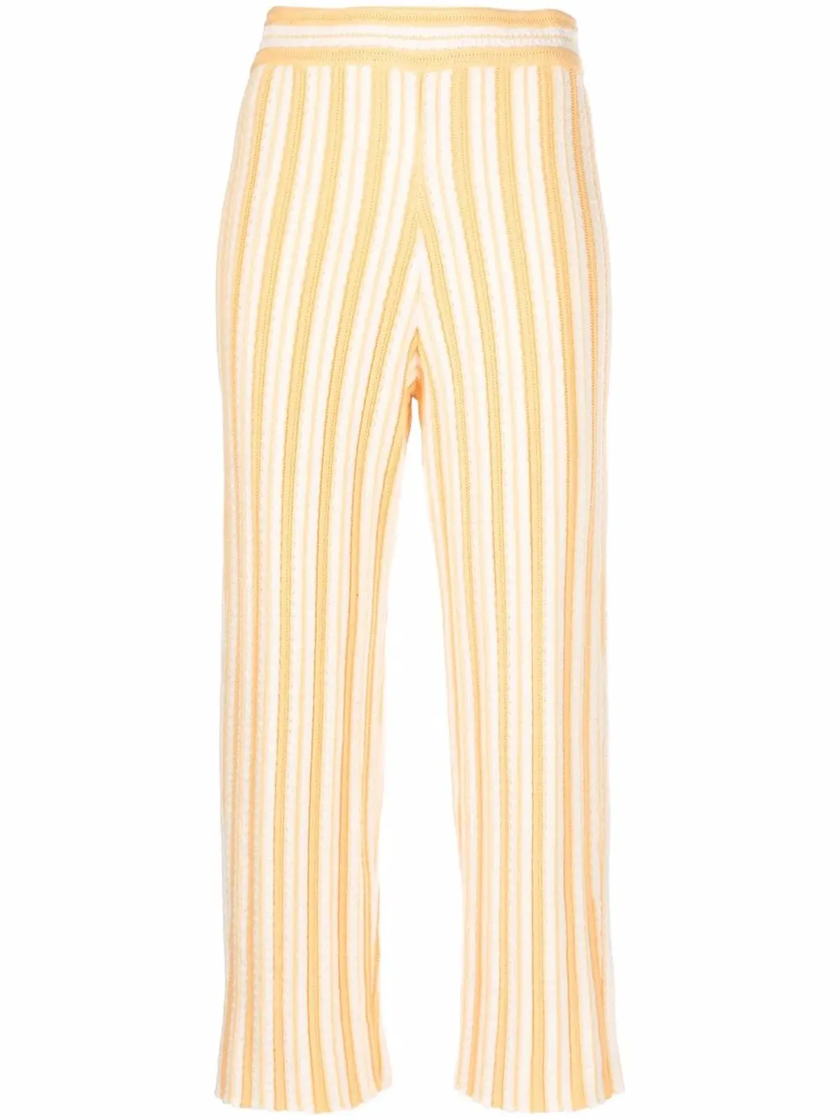 Jil Sander ストライプ柄クロップドパンツ - イエロー - 画像1